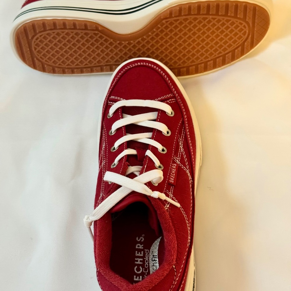 Skechers Candy Apple Red ArchFit Tennis Shoes